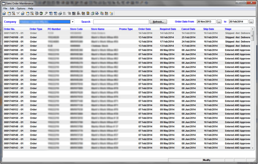 Comment maintenir les commandes de vente dans l'assistant d'ERP1 ?