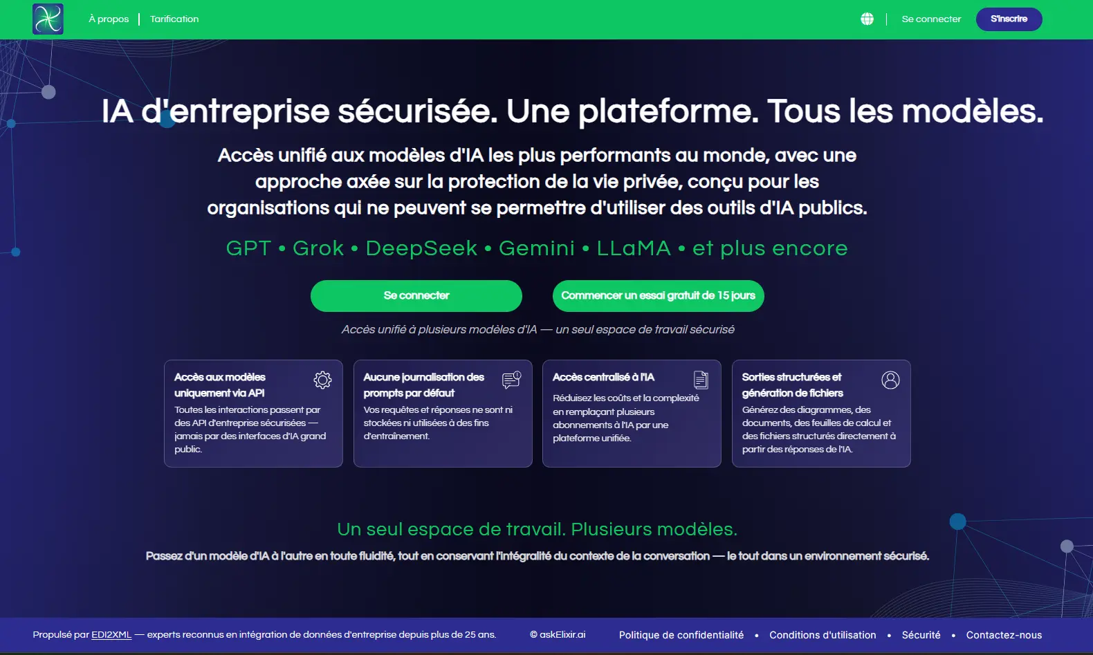 Notre plateforme Secure Enterprise AI est développée par l’équipe derrière EDI2XML